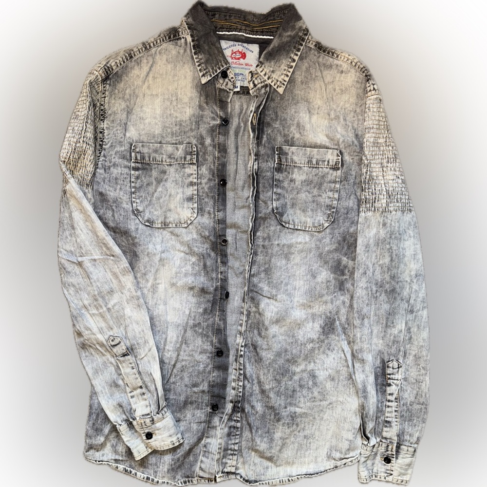 Tailored Recreation Men's Distressed Denim Button up shirt